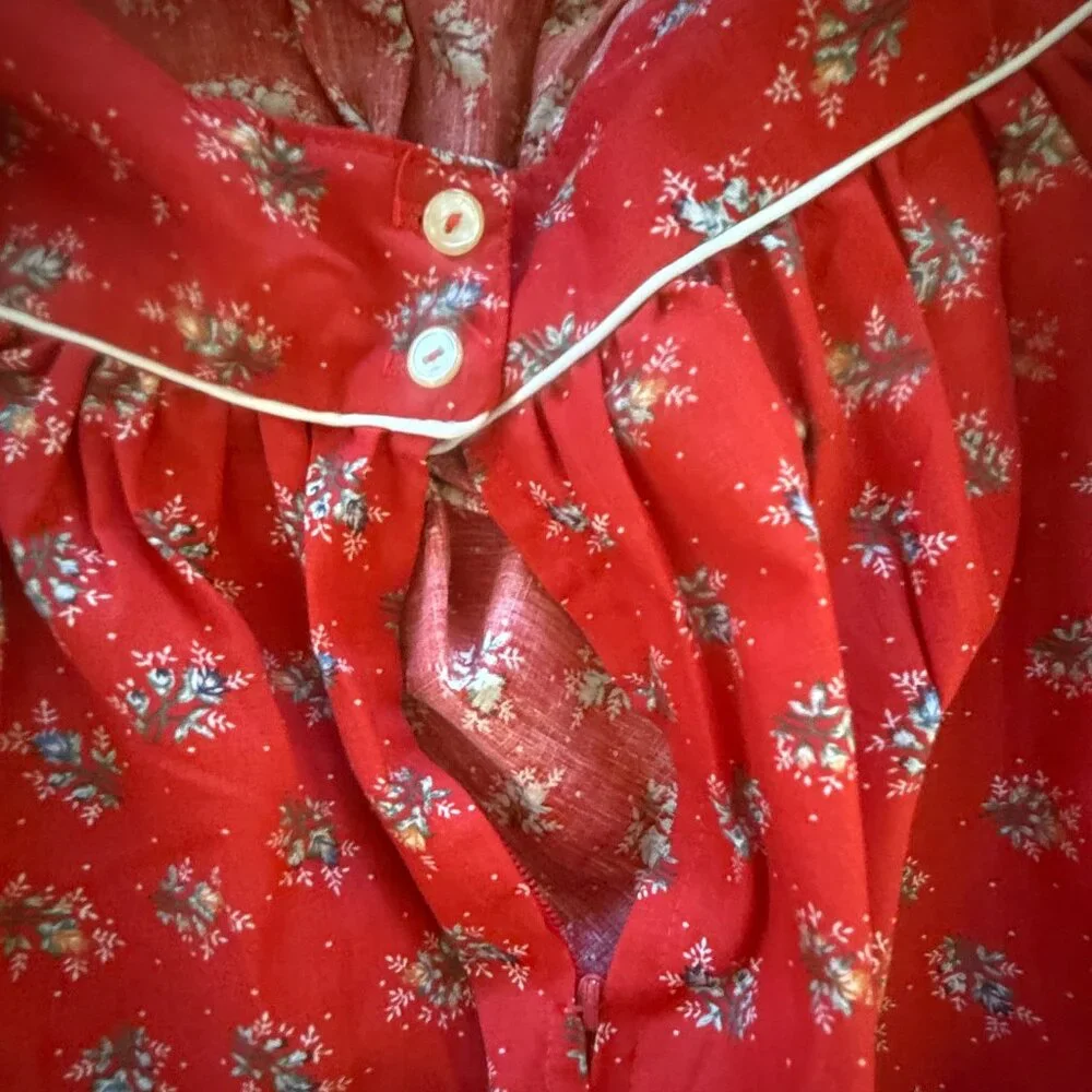 Byer Too! Vintage Open Back Strap Flowered Sun Dress Sz. XS 70's Prairie Core - Picture 8 of 16